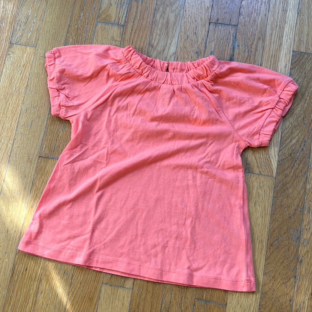 Pink Ruched Neck Tee